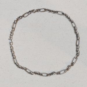 Heavy, textured sterling silver chain